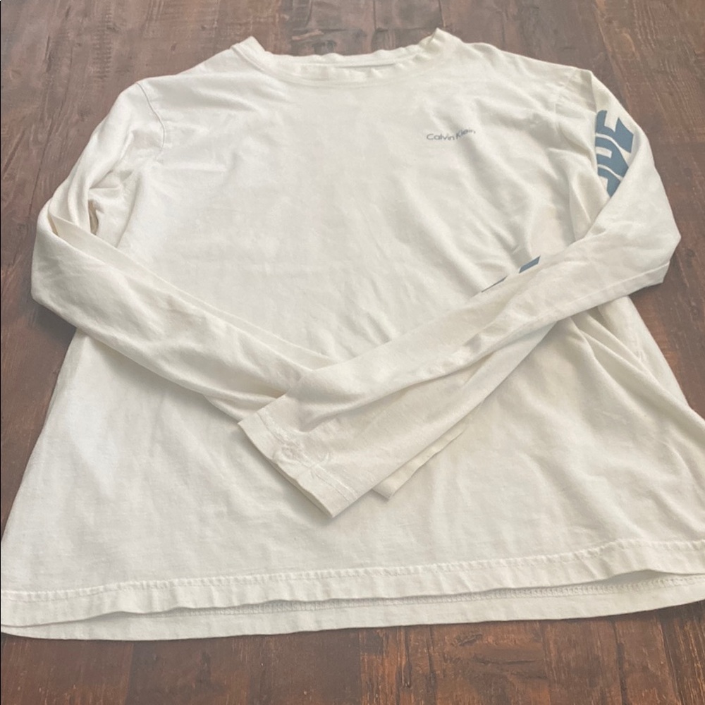 Calvin Klein White Long Sleeve Men's Shirt